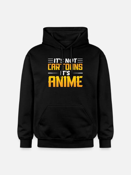 It's not a cartoon, it's anime - Gildan Unisex Softstyle® Midweight Hoodie - black