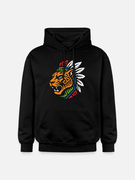 Tribal Tiger – Powerful ethnic design - Gildan Unisex Softstyle® Midweight Hoodie - black
