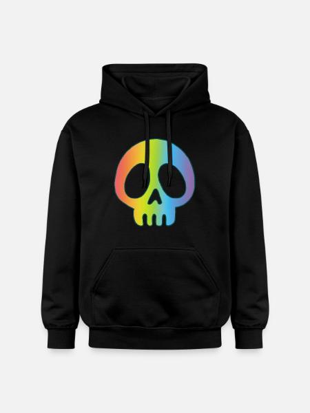 Mehrfarbiger Schädel - Gildan Unisex Softstyle® Midweight Hoodie - Schwarz