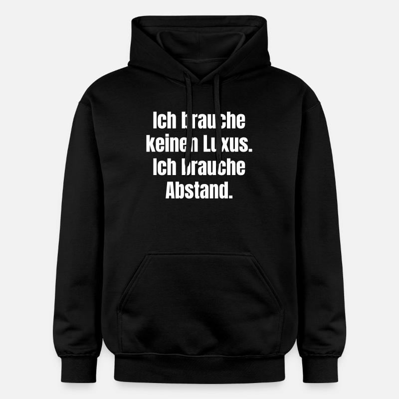 Ich brauche Abstand statt Luxus - Gildan Unisex Softstyle® Midweight Hoodie - Schwarz