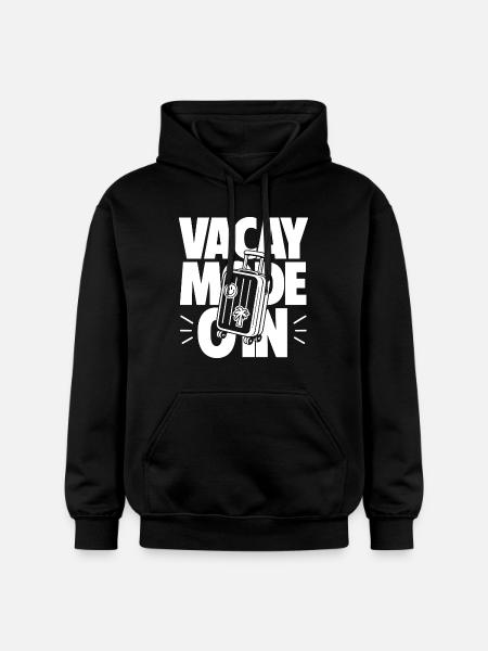 Vacay Mode On Travel Suitcase Design - Gildan Unisex Softstyle® Midweight Hoodie - black