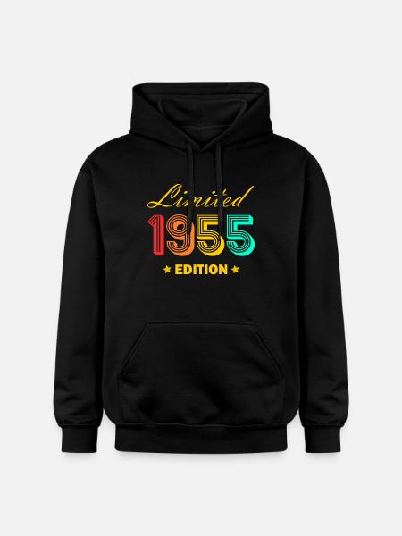 1955 Vintage 70 Compleanno Regalo Nato 1955 - Felpa con cappuccio unisex Softstyle® Gildan con grammatura media - nero