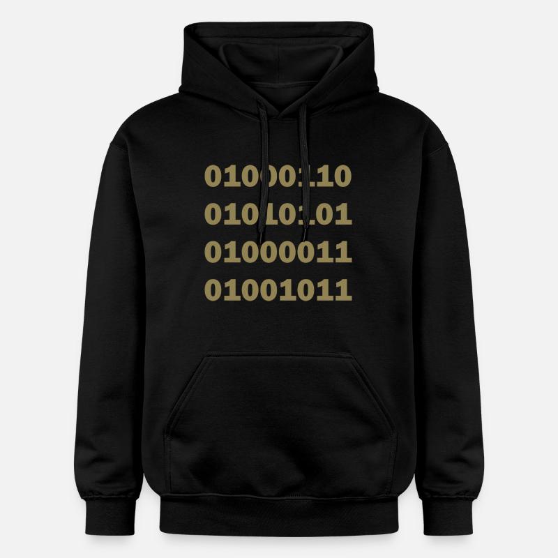 Code binaire Fuck - Sweat à capuche Softstyle® Gildan Unisexe - noir