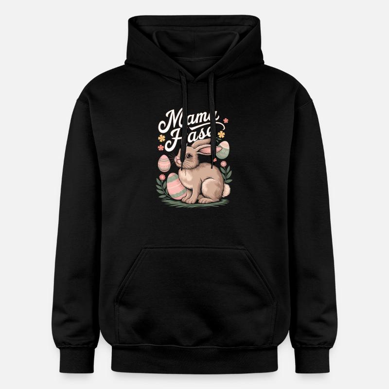 Maman Lapin Drôle Pâques - Sweat à capuche Softstyle® Gildan Unisexe - noir