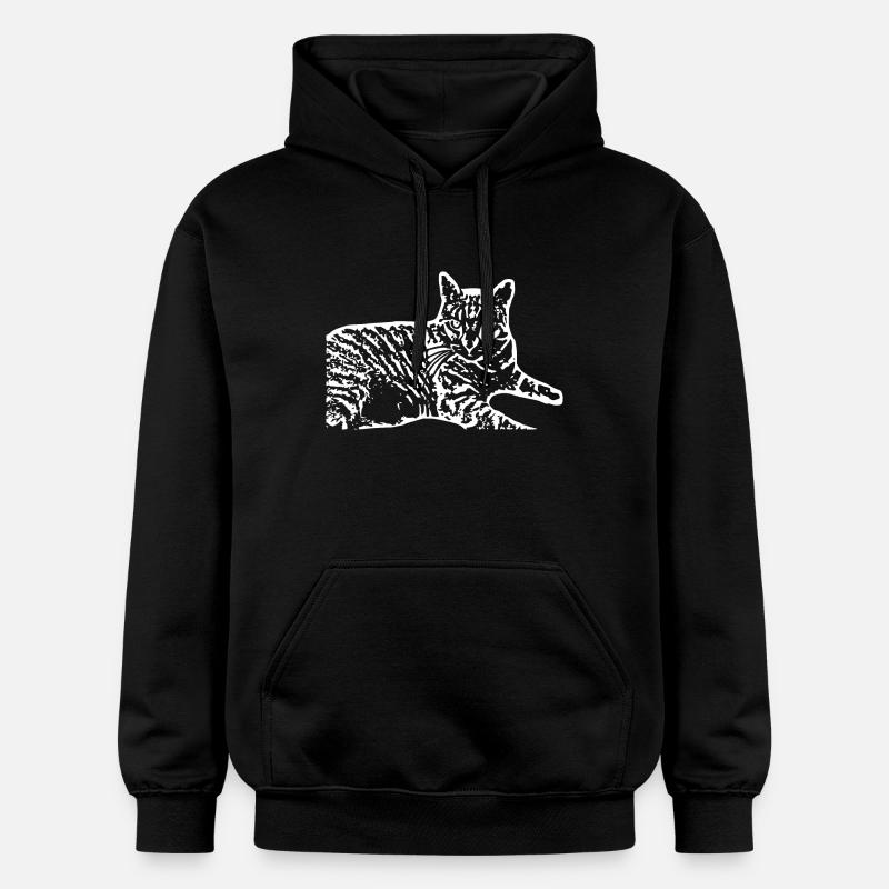 Chat Blanc Blanc Chats - Sweat à capuche Softstyle® Gildan Unisexe - noir