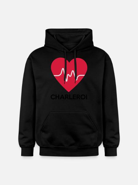 heart Charleroi - Gildan Unisex Softstyle® Midweight Hoodie - black