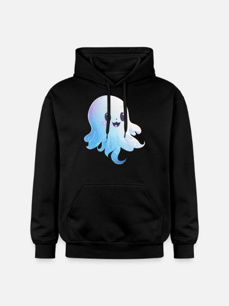Laughing Kawaii Specter: Sweet - Gildan Unisex Softstyle® Midweight Hoodie - black