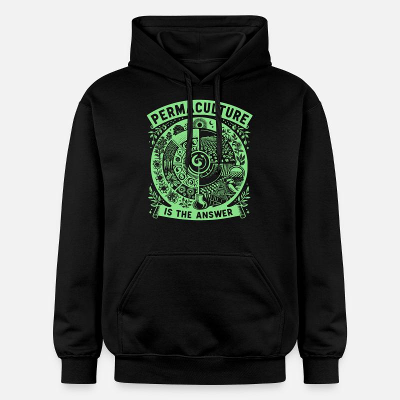La permaculture est la réponse - Sweat à capuche Softstyle® Gildan Unisexe - noir