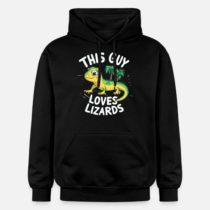 This Guy Loves Lizards - Gildan Unisex Softstyle® Midweight Hoodie - Schwarz