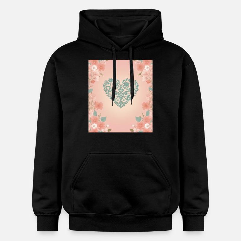 Coeur de fleur - Sweat à capuche Softstyle® Gildan Unisexe - noir