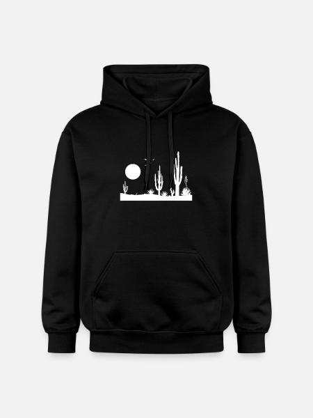 Desert desert landscape - Gildan Unisex Softstyle® Midweight Hoodie - black