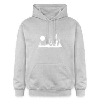 Wüste Wüstenlandschaft - Gildan Unisex Softstyle® Midweight Hoodie - Hellgrau meliert - Vorne - Liana (172cm) & Jaron (178cm)