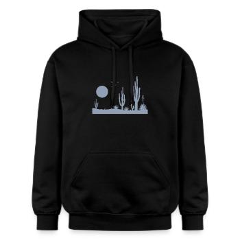 Wüste Wüstenlandschaft - Gildan Unisex Softstyle® Midweight Hoodie - Schwarz - Vorne - Marisol (170cm) & Nik (191cm)
