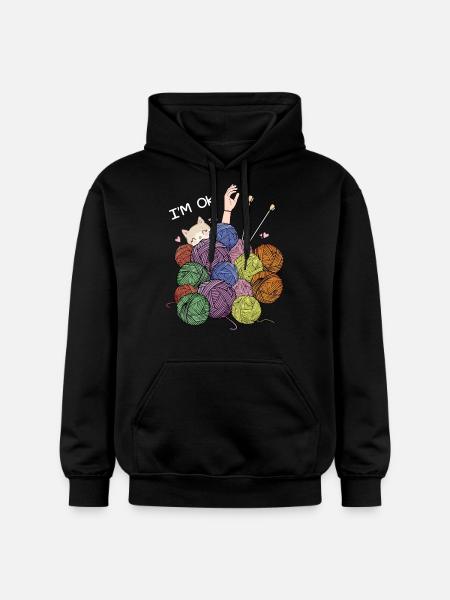 I'm Ok Crochet & Knitting Funny crochet knitting - Sweat à capuche Softstyle® Gildan Unisexe - noir