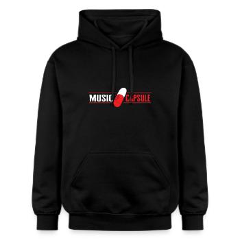 Musik Kapsel Techno Musik geschenkideen lustig - Gildan Unisex Softstyle® Midweight Hoodie - Schwarz - Vorne - Marisol (170cm) & Nik (191cm)
