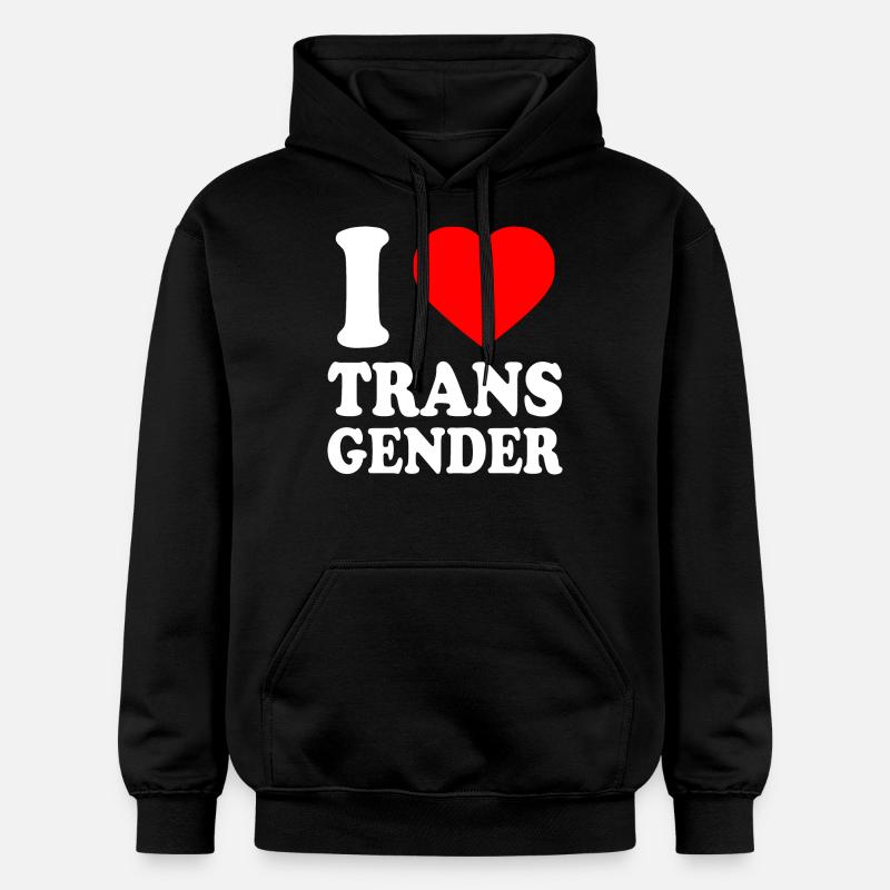 I love transgender trans - Sweat à capuche Softstyle® Gildan Unisexe - noir