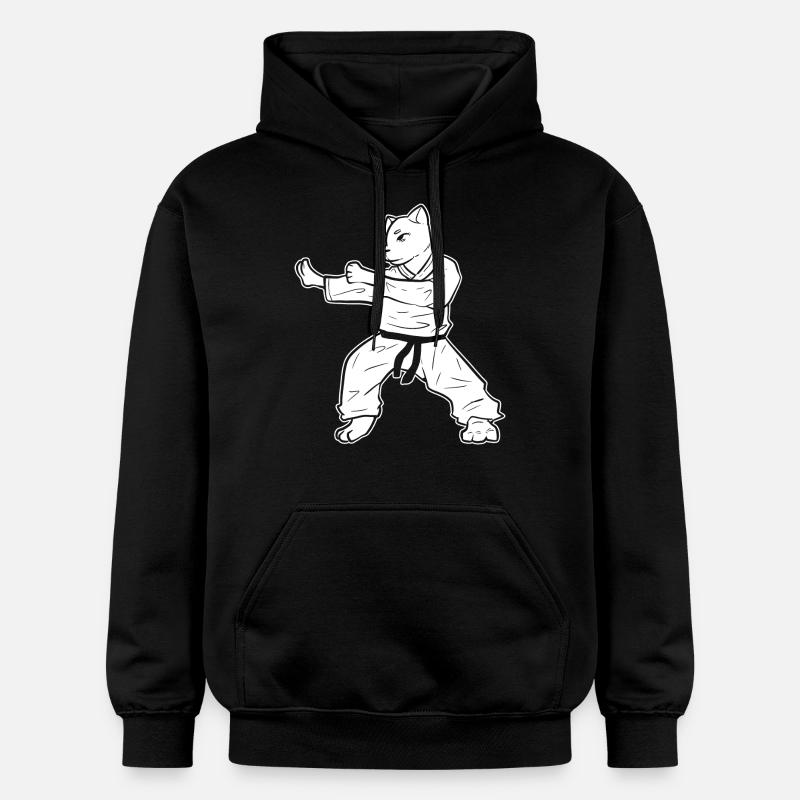 Autodéfense de Karaté Cat - Sweat à capuche Softstyle® Gildan Unisexe - noir