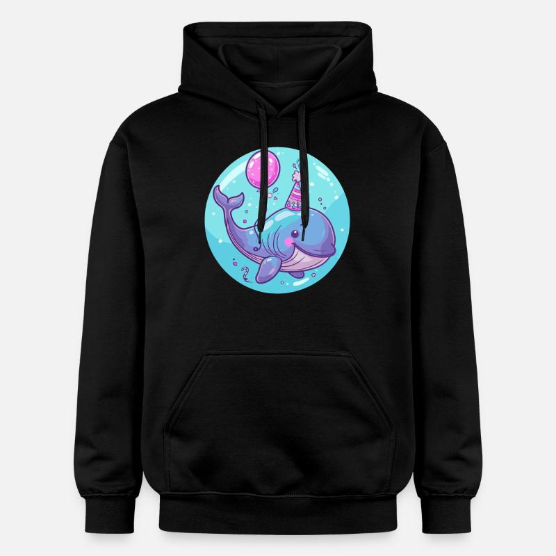 baleine anniversaire bébé - Sweat à capuche Softstyle® Gildan Unisexe - noir