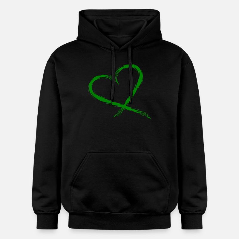Vecteur de conception de coeur - Sweat à capuche Softstyle® Gildan Unisexe - noir