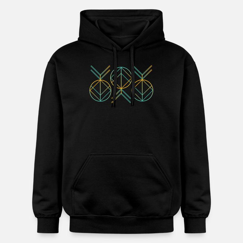 motif art déco néon - Sweat à capuche Softstyle® Gildan Unisexe - noir