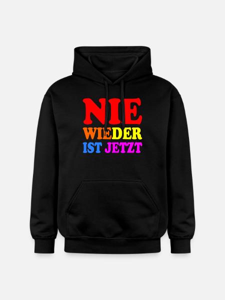 Never again is now - Gildan Unisex Softstyle® Midweight Hoodie - black