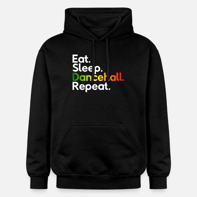 Mangez Sommeil Dancehall Repeat - Sweat à capuche Softstyle® Gildan Unisexe - noir