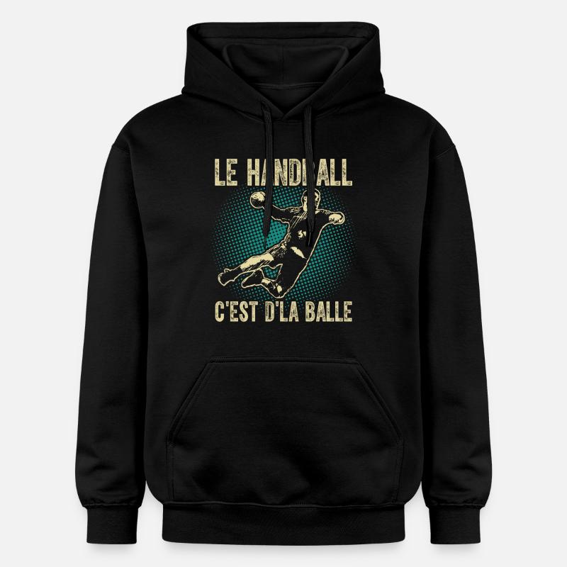 Le handball c'est d'la balle - Sweat à capuche Softstyle® Gildan Unisexe - noir