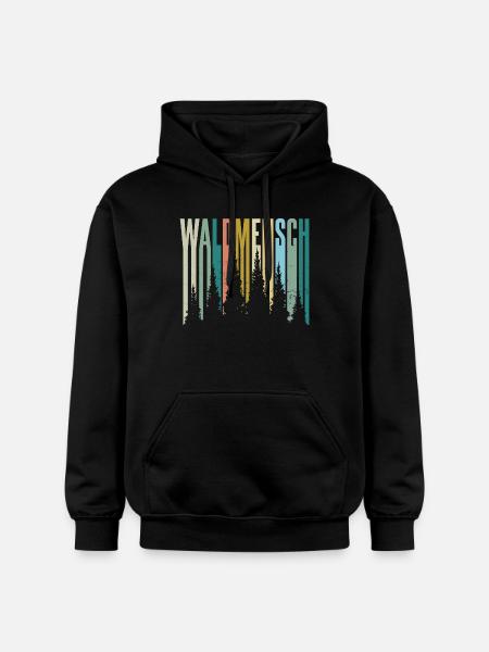 Waldmensch Farbpalette Waldsilhouetten - Gildan Unisex Softstyle® Midweight Hoodie - Schwarz