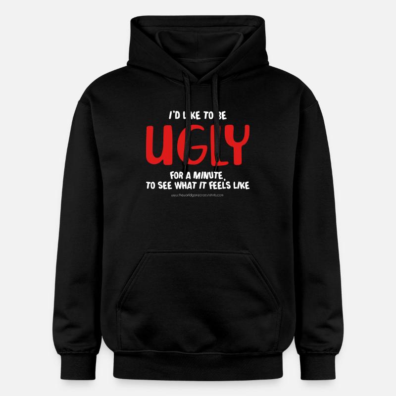 J’aimerais être moche - Sweat à capuche Softstyle® Gildan Unisexe - noir