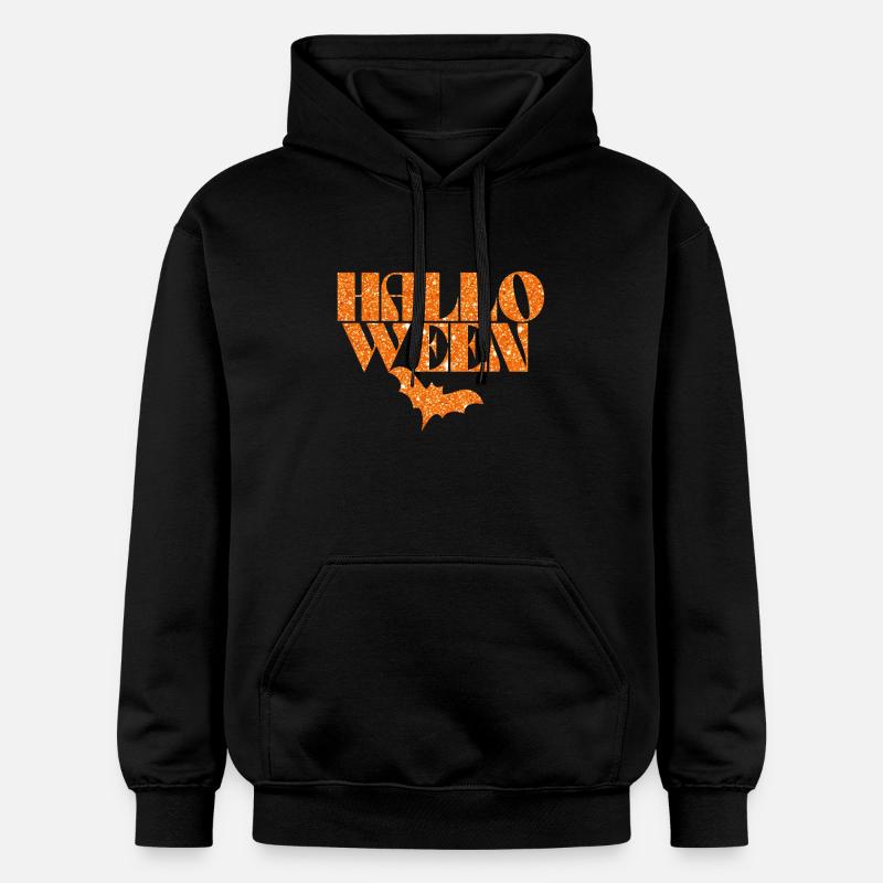 Silhouette de chauve-souris orange d’Halloween - Sweat à capuche Softstyle® Gildan Unisexe - noir