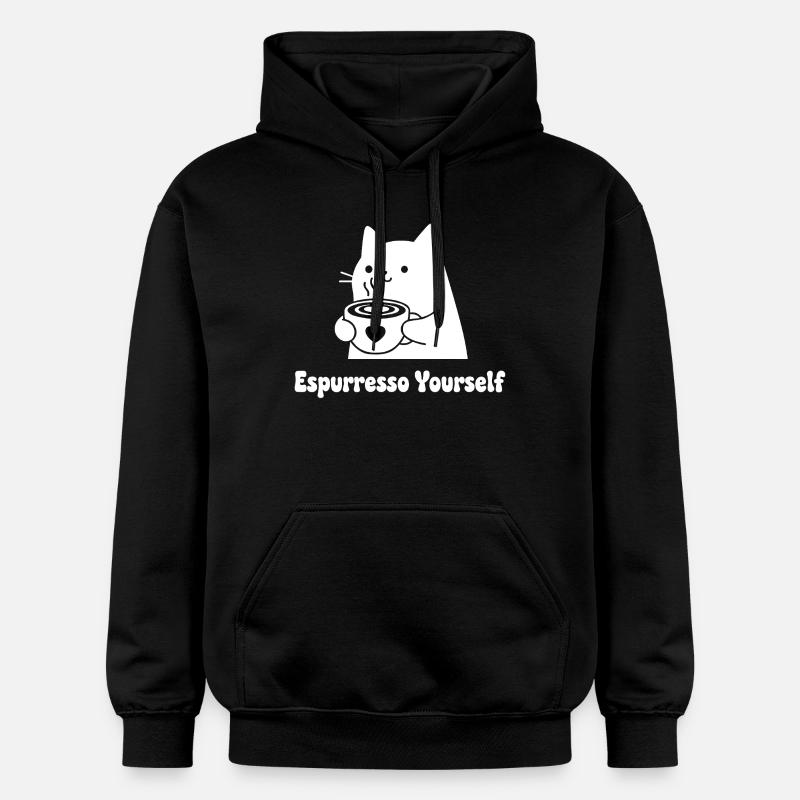 Espresso Yourself Motif Chat - Sweat à capuche Softstyle® Gildan Unisexe - noir