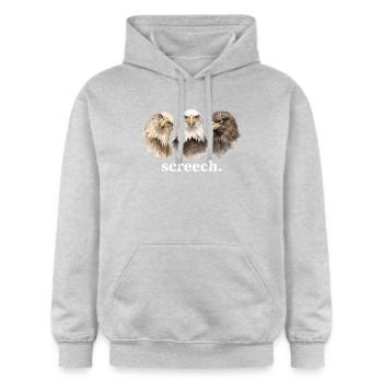 Adler kreischen Lustiges Kreischen für Adlerliebha - Gildan Unisex Softstyle® Midweight Hoodie - Hellgrau meliert - Vorne - Liana (172cm) & Jaron (178cm)