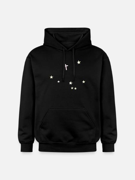 Kreuz im Sternenhimmel - Gildan Unisex Softstyle® Midweight Hoodie - Schwarz