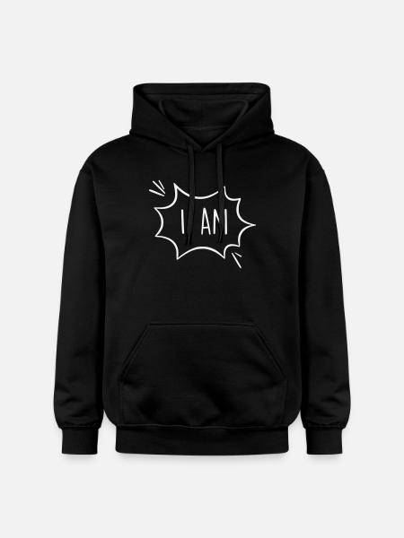 I Am: Powerful Comic Speech Bubble - Gildan Unisex Softstyle® Midweight Hoodie - black