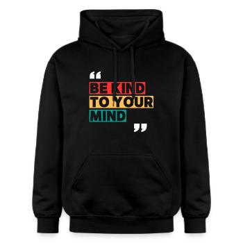 Be kind - Gildan Unisex Softstyle® Midweight Hoodie - Schwarz - Vorne - Marisol (170cm) & Nik (191cm)