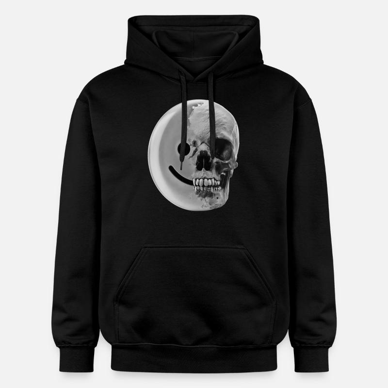 charbon smiley - Sweat à capuche Softstyle® Gildan Unisexe - noir
