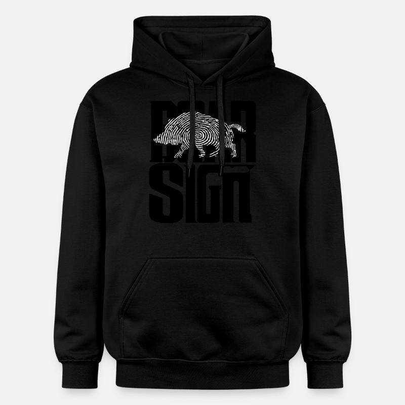 Zeichen Eber - Gildan Unisex Softstyle® Midweight Hoodie - Schwarz