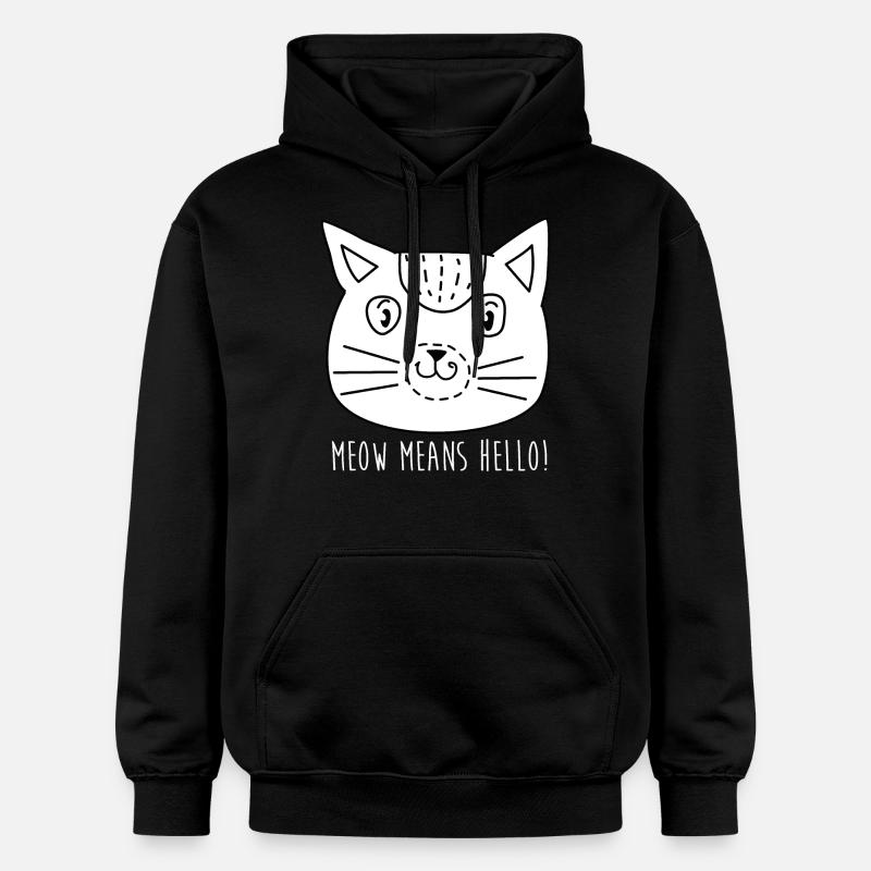 Comic Katze Gesicht mit Spruch - Gildan Unisex Softstyle® Midweight Hoodie - Schwarz