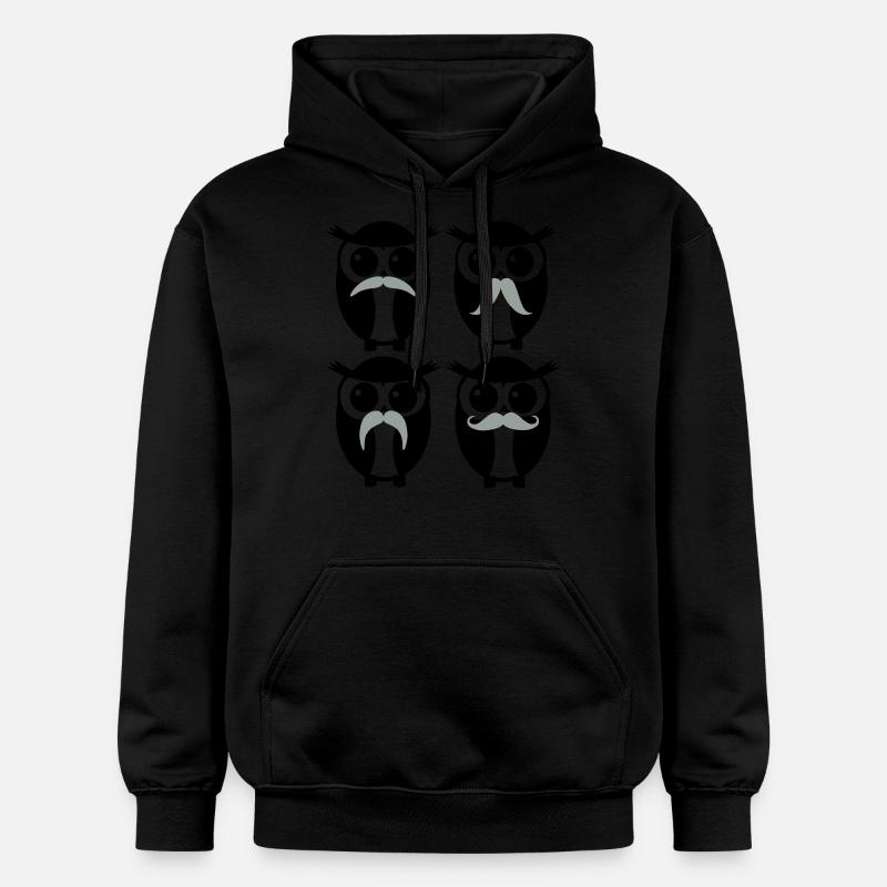 moustache owl - Sweat à capuche Softstyle® Gildan Unisexe - noir