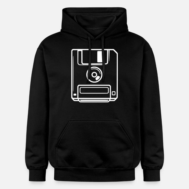 Retro Floppy Disk - Gildan Unisex Softstyle® Midweight Hoodie - black