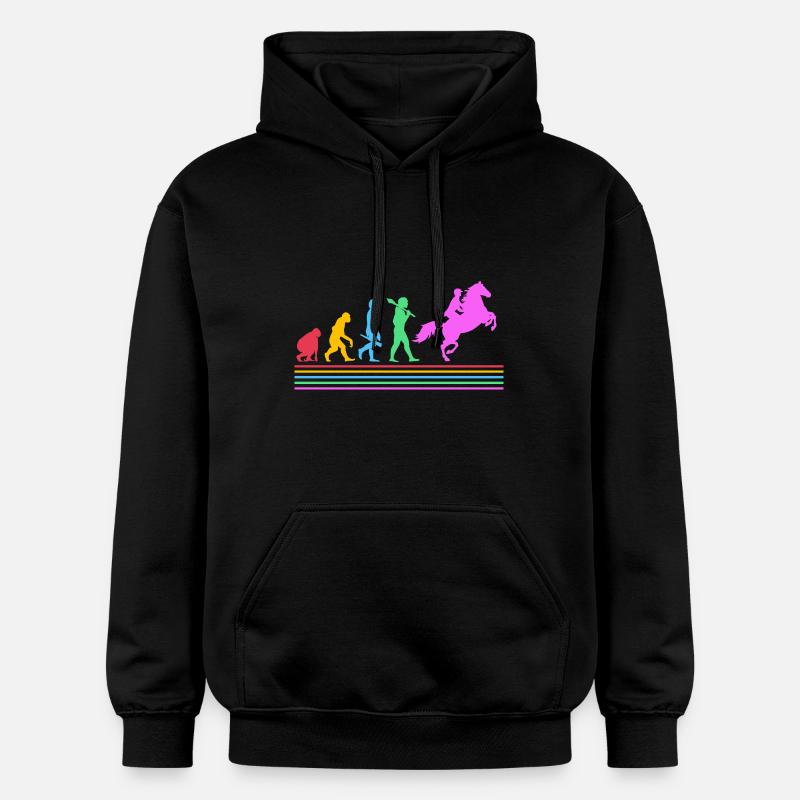 Évolution des courses de chevaux - Sweat à capuche Softstyle® Gildan Unisexe - noir