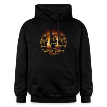 Firefighters comrades 112 firefighter gift - Gildan Unisex Softstyle® Midweight Hoodie - black - Front - Marisol (170cm) & Nik (191cm)