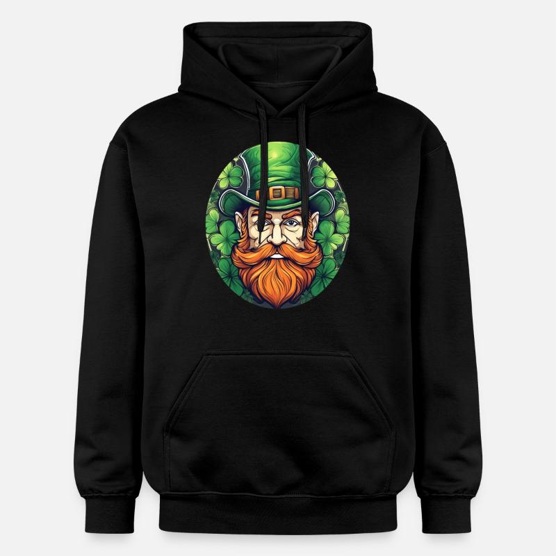 Lutin Trèfle de la Saint-Patrick - Sweat à capuche Softstyle® Gildan Unisexe - noir