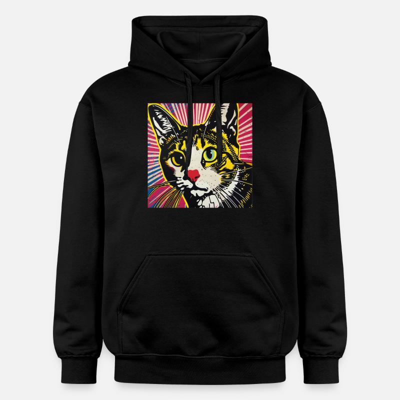 Chat, Motif De Chat - Sweat à capuche Softstyle® Gildan Unisexe - noir