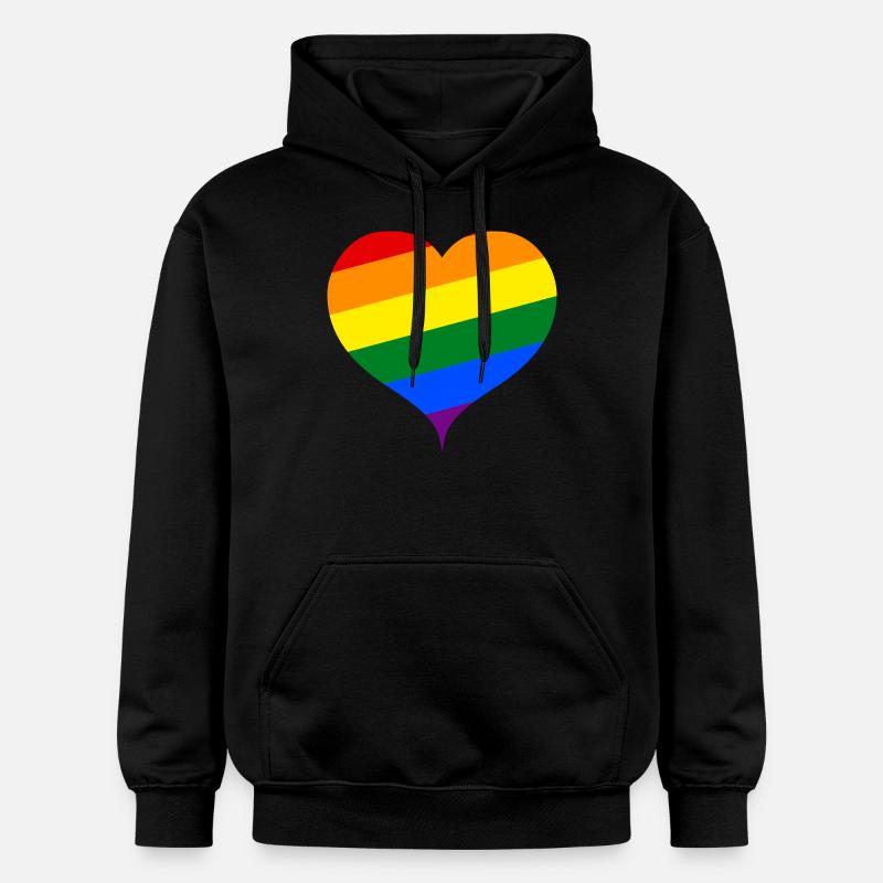 Les Rainbow hearts) - Sweat à capuche Softstyle® Gildan Unisexe - noir