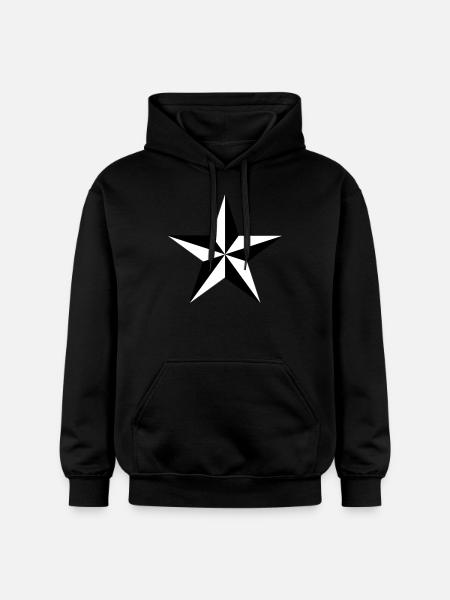 nautical star - Gildan Unisex Softstyle® Midweight Hoodie - black