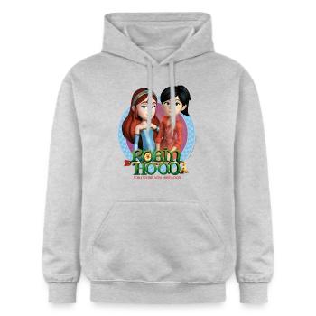 Robin Hood Maid Marian Und Scarlett - Gildan Unisex Softstyle® Midweight Hoodie - Hellgrau meliert - Vorne - Liana (172cm) & Jaron (178cm)