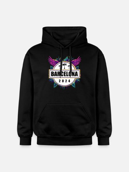 L’équipe de Barcelone 2024 - Sweat à capuche Softstyle® Gildan Unisexe - noir