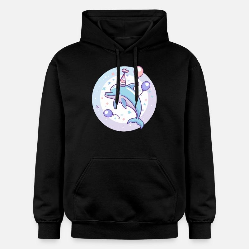 Dauphin Anniversaire Bébé - Sweat à capuche Softstyle® Gildan Unisexe - noir