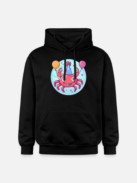 crabe crabe anniversaire bébé - Sweat à capuche Softstyle® Gildan Unisexe - noir